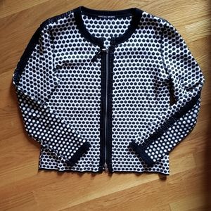 MARC CAIN spotty zip front blackwhite cardigan N5